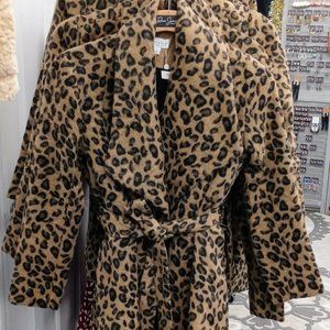 Mud Pie Leopard Print Fur Coat